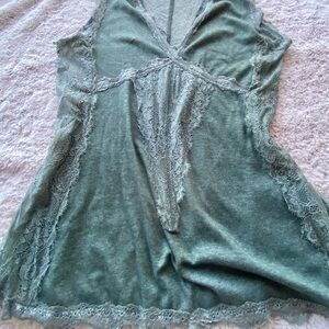 Pretty Angel Delicate Lace Sage Green Tank